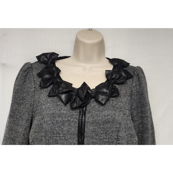 Ryu Peplum Bow Accent Black Long Sleeve Blazer Size Medium - Picture 4 of 9